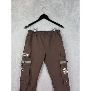 RGSTR Pants Mens Medium Brown Cargo Elastic Waist Stretch Utility Pockets Mens